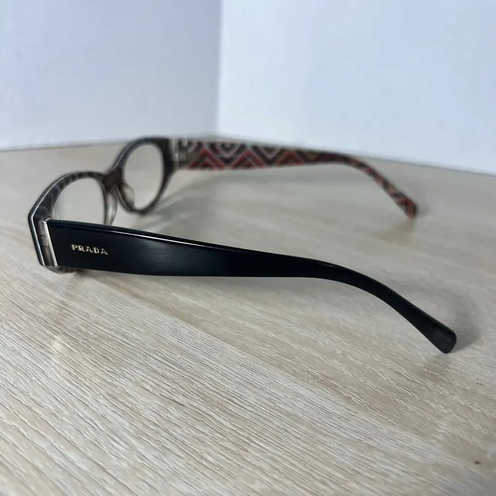 Prada VPR-03P MAS-1O1 Eyeglasses Geometric Pattern Black 53-17-140 READ DESC - Picture 8 of 12